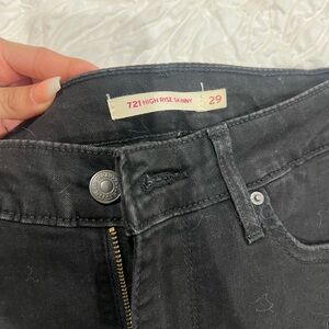 Levi's 721 High Rise Skinny Jeans - Black Wash